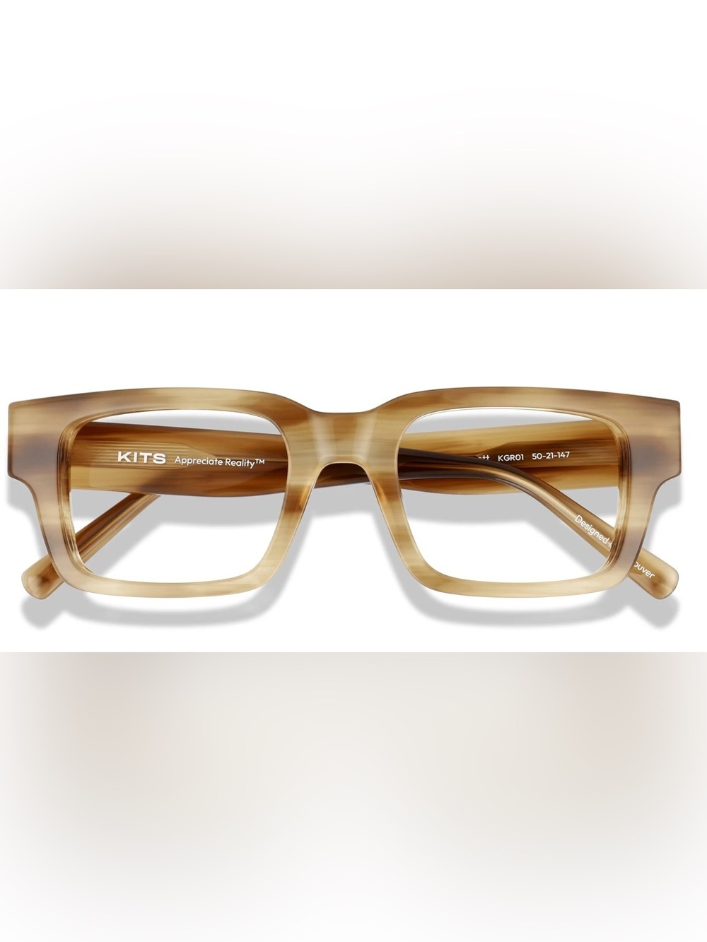 KITS Mattias Everett Glasses Readers Strength 1.00 Unisex Mens Womens Tan Color